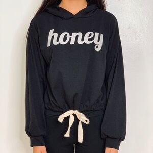 New Women Honey Black Sweater Sweatshirt